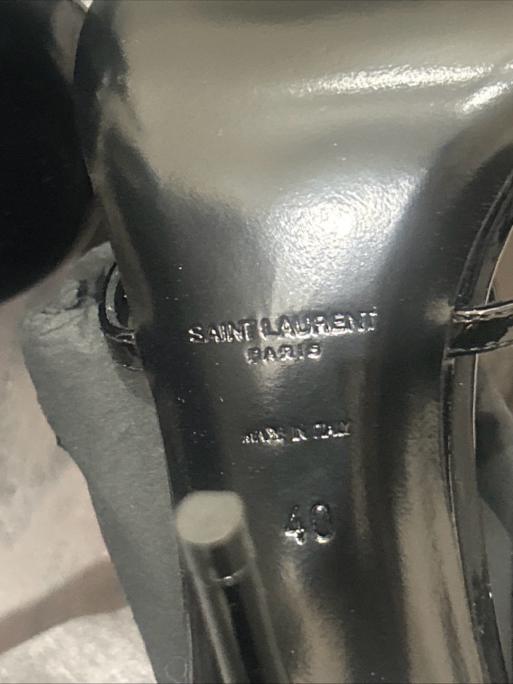 Saint Laurent YSL Cassandra 100 Patent Leather Sandals Heel Black 39 & 40 $1450 - Picture 8 of 8